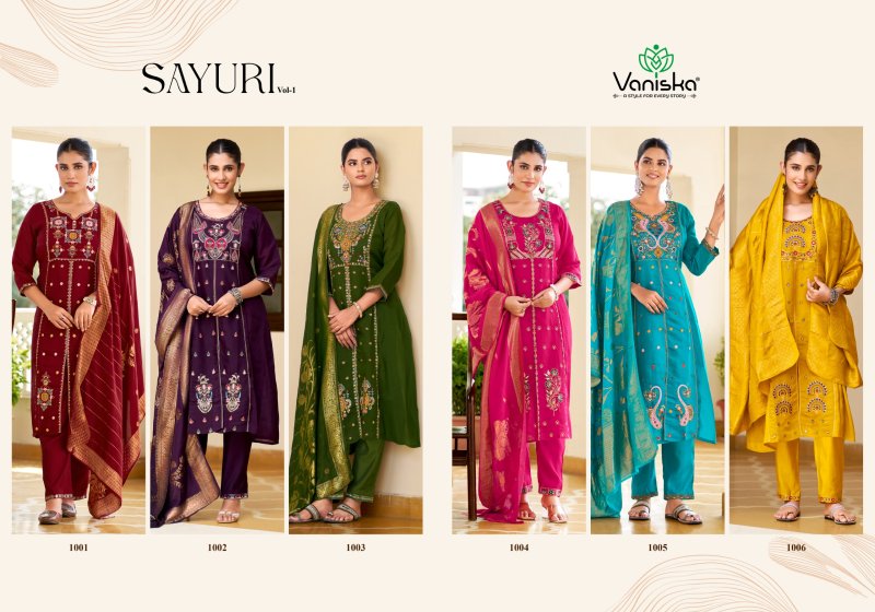 Sayuri Vol 1 By Vaniska Chanderi Silk Kurti With Bottom Dupatta